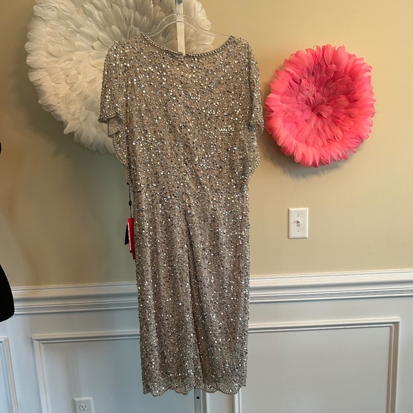 NWT Adrianna PaPell Short Sleeve Sequin Dress Size 10 - Picture 2 of 6